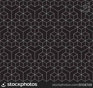 Seamless 3d cube pattern background texture. Isometric pattern.
