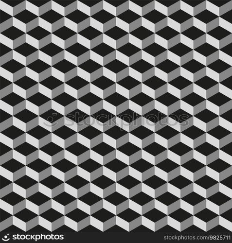 Seamless 3d vector geometric cube pattern