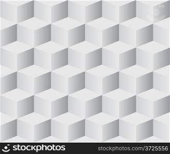 Seamless 3D white cubes vector background.