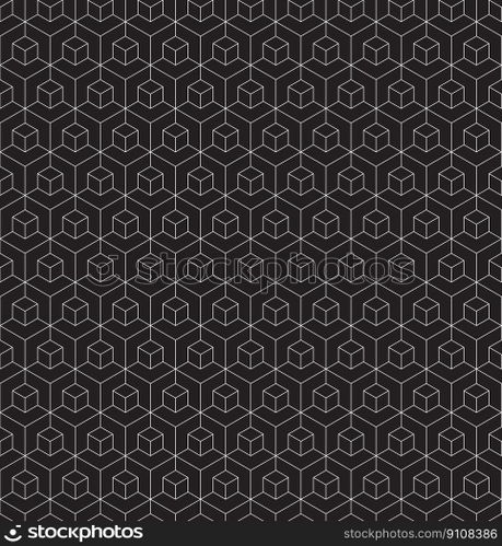 Seamless 3d wireframe cube structure pattern background