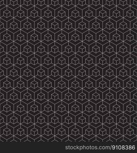 Seamless 3d wireframe cube structure pattern background