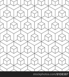 Seamless 3d wireframe cube structure pattern background