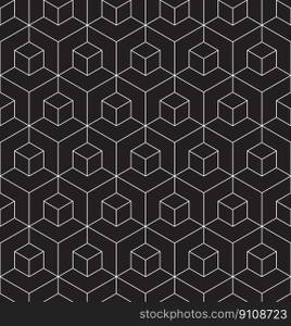 Seamless 3d wireframe cube structure pattern background