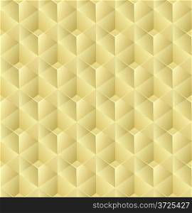 Seamless 3D yellow glass cubes vector pattern.