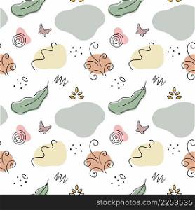 Seamless abstract background. Objects in the hand drawn style. Pattern for sewing clothes, printing on fabric, packaging paper.