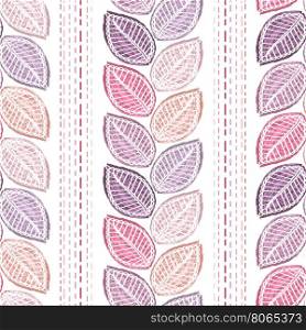 Seamless abstract background pattern with leaves. Vector illustration.