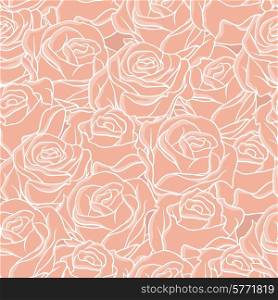 Seamless abstract background with roses. Vector pattern.. Seamless abstract background with roses. Vector pattern