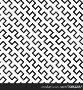 Seamless abstract black and white simple diagonal square zig zag pattern