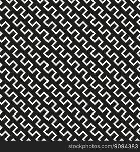 Seamless abstract black and white simple diagonal square zig zag pattern