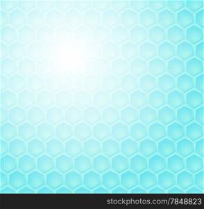 Seamless abstract blue hexagon pattern (vector)