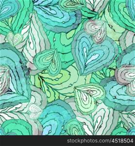 Seamless Abstract Colorful Pattern With Leaves