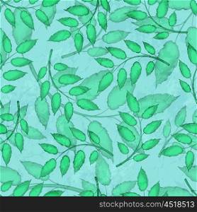 Seamless Abstract Colorful Pattern With Leaves