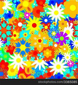 Seamless abstract flowers background. Vector illustration.
