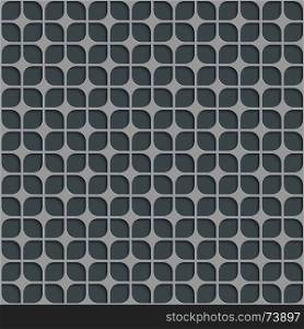 Seamless Abstract Geometric Pattern. 3d Gray Tile Surface. Frame Border Wallpaper. Elegant Repeating Vector Ornament