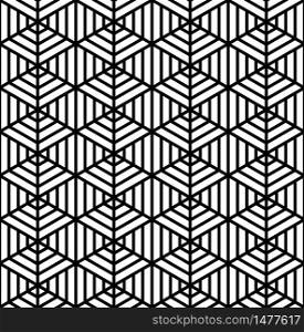 Seamless abstract geometric pattern with repeating thick lines. Seamless geometric pattern in black and white