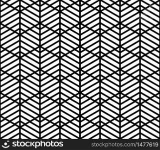 Seamless abstract geometric pattern with thick lines. Seamless abstract geometric pattern in black and white
