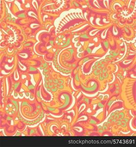 Seamless abstract hand-drawn pattern. Gorgeous seamless floral background. Vector illustration.