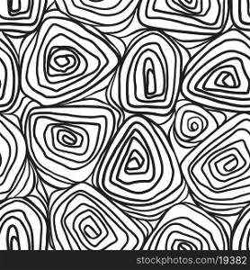 Seamless abstract hand drawn pattern waves background.