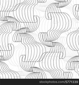 Seamless abstract hand drawn pattern, waves background.