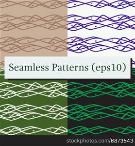 Seamless Abstract Horizontal Lines Pattern Background. Seamless horizontal lines pattern set in black, blue, white and green colors. Good for textile, package or other decoration.