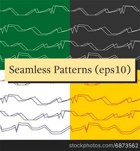 Seamless abstract horizontal lines patterns backgrounds set. Seamless horizontal lines patterns set in different colors. Good for textile, package or other decoration.