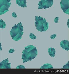 Seamless Abstract Ornamental Crystal Pattern With Leaves