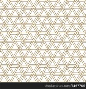 Seamless abstract patten based on japanese ornament kumiko .Silhouette with golden average lines.. Seamless abstract patten based on japanese ornament kumiko .Golden color lines.