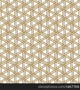 Seamless abstract patten based on japanese ornament kumiko .Silhouette with golden thick lines.. Seamless abstract patten based on japanese ornament kumiko .Golden color lines.