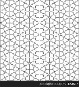 Seamless abstract pattern based on Japanese ornament Kumiko.Black color.Contoured lines.. Seamless pattern based on Japanese ornament Kumiko