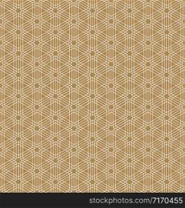 Seamless abstract pattern based on Japanese ornament Kumiko.Gold background color.White pattern layer.. Seamless abstract pattern based on Japanese ornament Kumiko