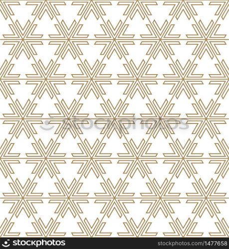 Seamless abstract pattern based on Japanese ornament Kumiko.Golden color.. Seamless pattern based on Japanese ornament Kumiko