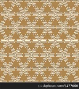 Seamless abstract pattern based on Japanese ornament Kumiko.Golden color Background.. Seamless pattern based on Japanese ornament Kumiko