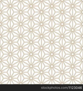 Seamless abstract pattern based on Japanese ornament Kumiko.Golden color.Contoured lines.. Seamless pattern based on Japanese ornament Kumiko