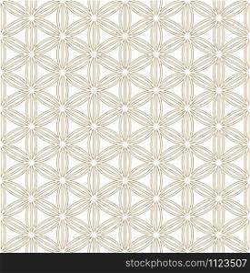 Seamless abstract pattern based on Japanese ornament Kumiko.Golden color.Contoured lines.. Seamless pattern based on Japanese ornament Kumiko