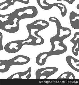 Seamless abstract pattern of arbitrary shapes for textures, textiles, and simple backgrounds. Flat style