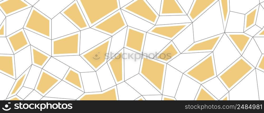 Seamless abstract pattern of connecting lines with orange figures inserts. Illustration for texture, textiles, banners, simple backgrounds and creative design