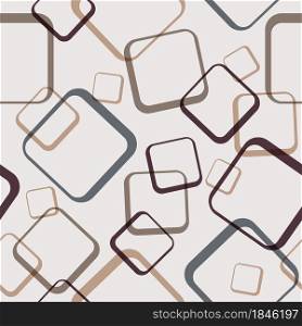 Seamless abstract pattern of contour intersecting squares. Vector illustration for textures, textiles, simple backgrounds, covers and banners. Flat style
