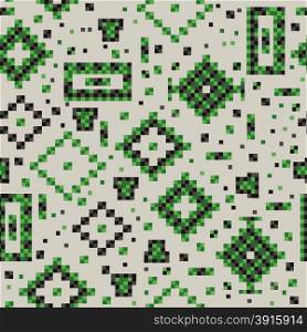 Seamless abstract pattern of green squares