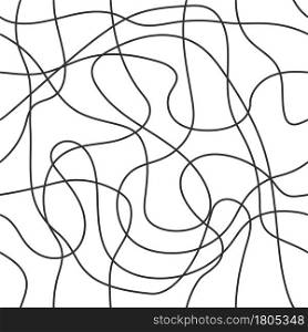 Seamless abstract pattern of intersecting winding lines for textures, textiles, and simple backgrounds. Flat style