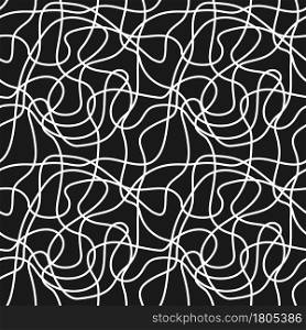 Seamless abstract pattern of intersecting winding lines for textures, textiles, and simple backgrounds. Flat style