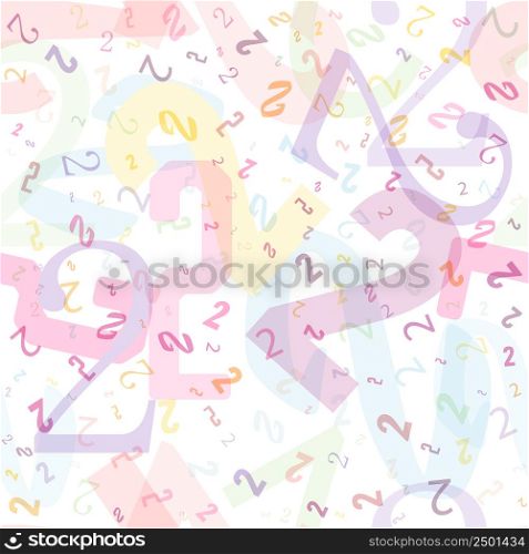 Seamless abstract pattern of the number 2 for texture, textiles and simple backgrounds