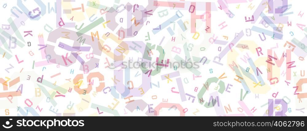 Seamless abstract pattern of their letters and numbers for texture, textiles, packaging and simple backgrounds. Vector design