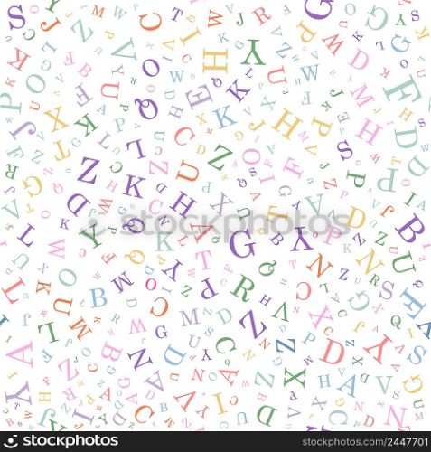 Seamless abstract pattern of their letters for texture, textiles, packaging and simple backgrounds. Vector design