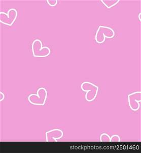 Seamless abstract pattern with contoured hearts. Pink pattern for texture, textiles, banners and simple backgrounds