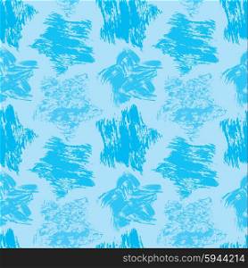 Seamless abstract pattern with grunge colorful stars on light blue background.