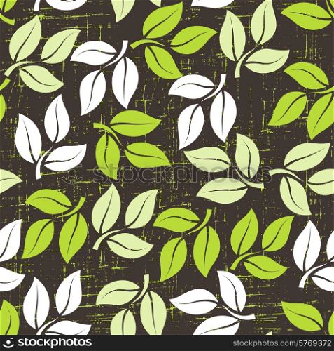 Seamless abstract pattern with leaves.