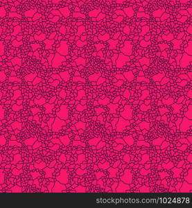 Seamless abstract pattern with lines in violet color on the pink background, hand drawing vector