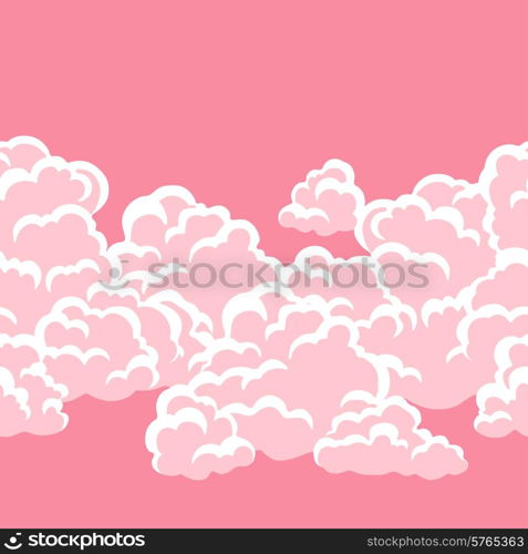 Seamless abstract pattern with sky and clouds.