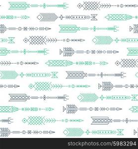 Seamless abstract pattern with stylized arrows. Vector illustration.