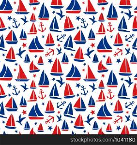 Seamless abstract sea background. Sailboats on white background.. Seamless abstract sea background. Sailboats on white background. Sea seamless pattern.